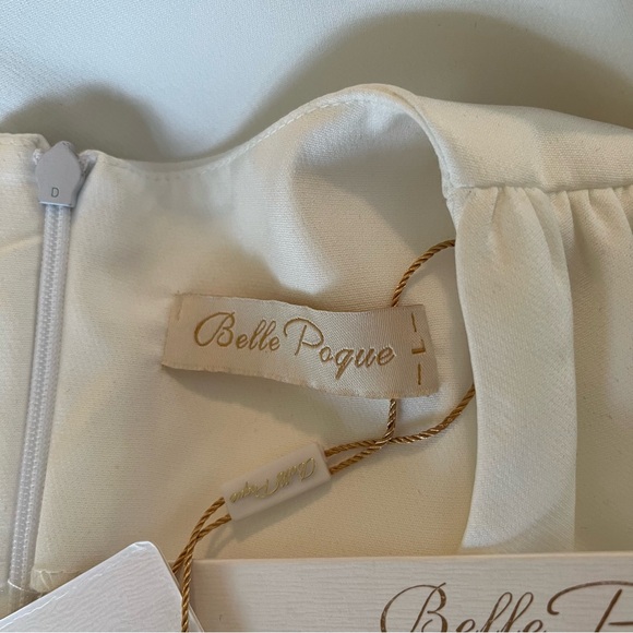 Belle Pogue White Sleeveless Fit & Flare Midi Dress with Red Rose Print - Picture 9 of 9